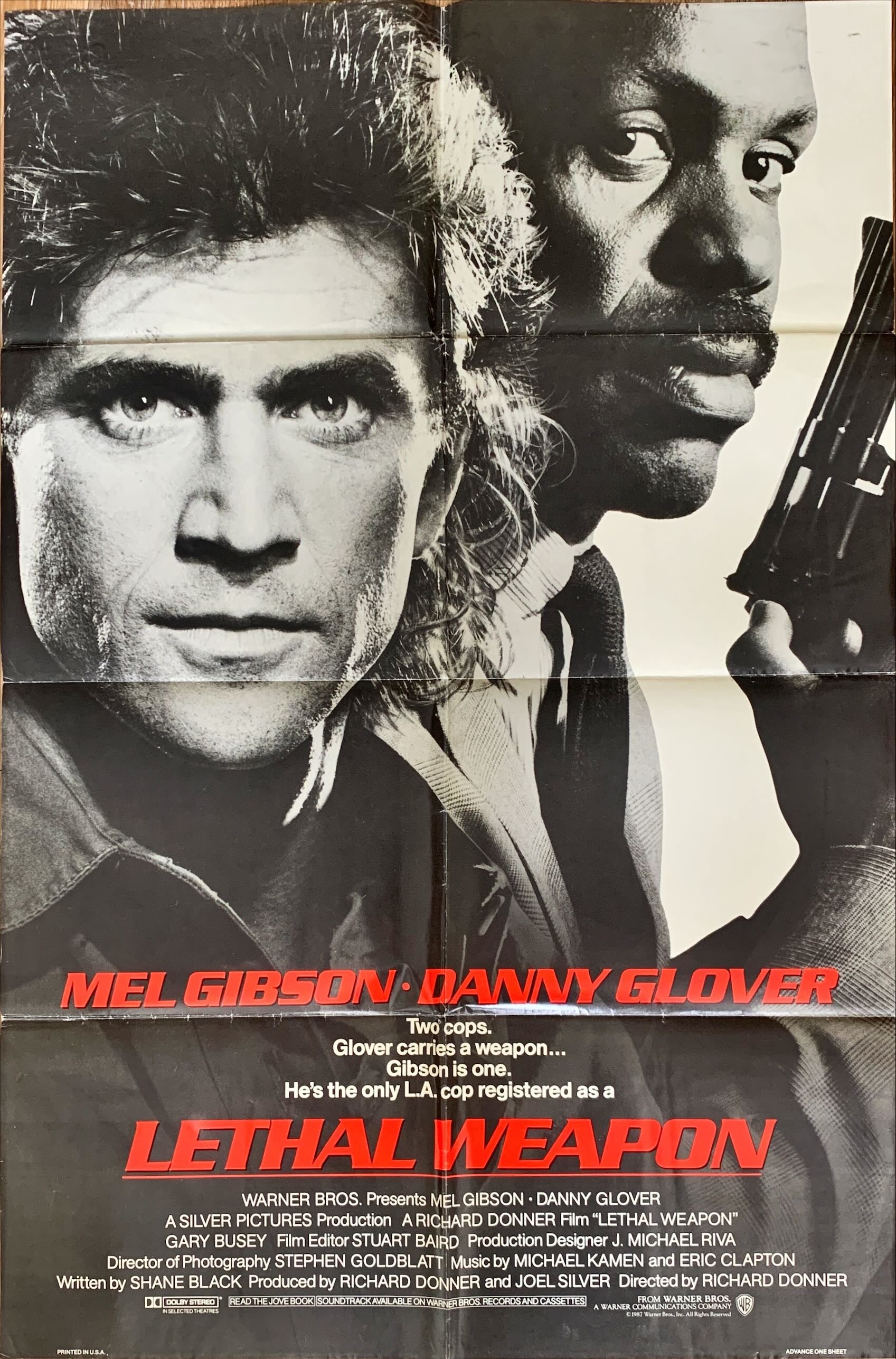 #667 LETHAL WEAPON 1sh 1987 -Mel Gibson-