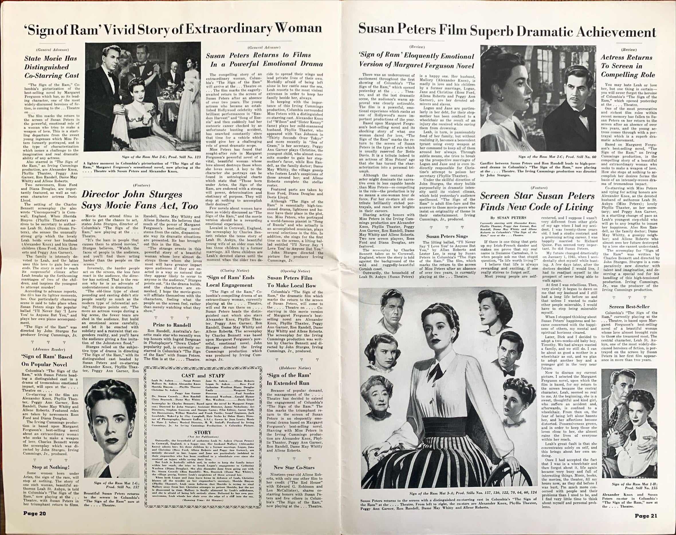 Sign of the Ram, Pressboook '48 John Sturges