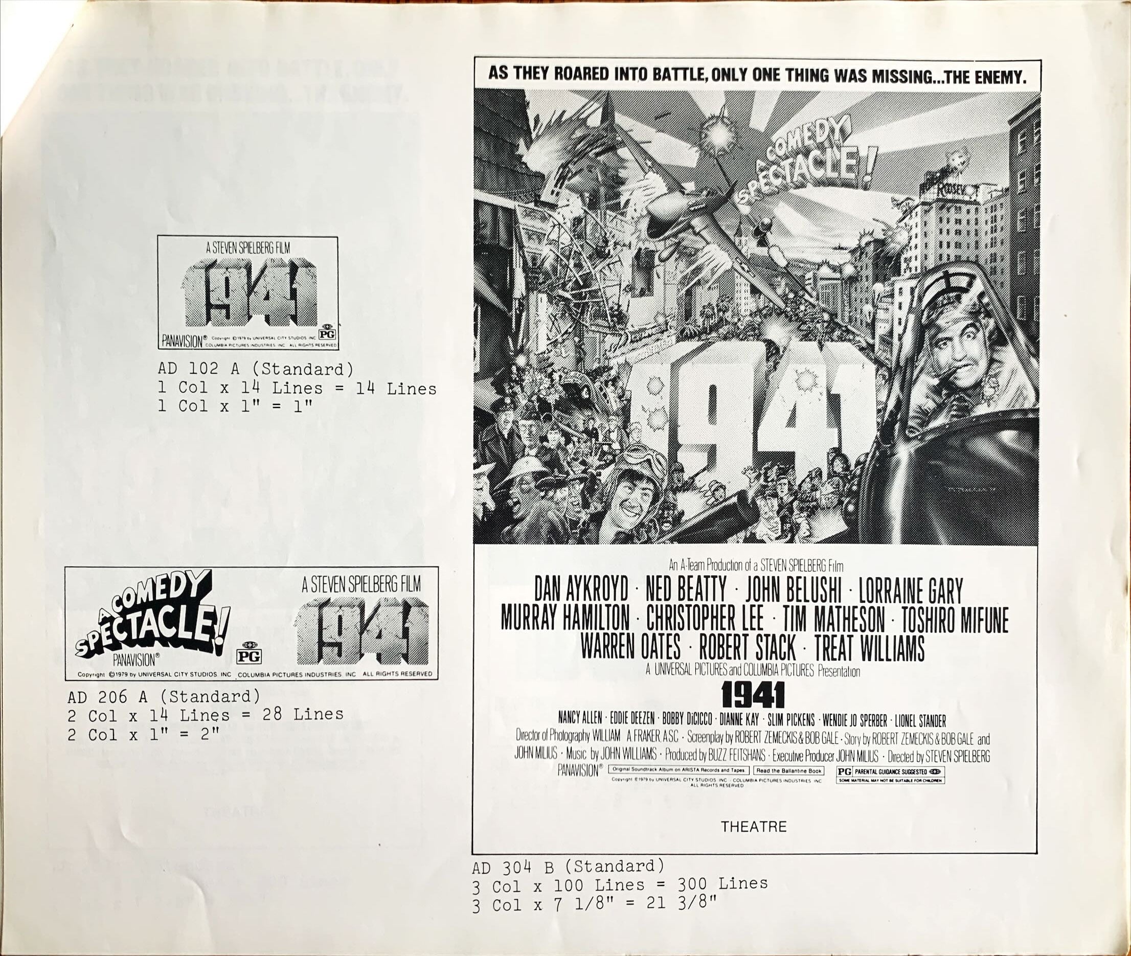 #613 -1941 pressbook '79 Steven Spielberg