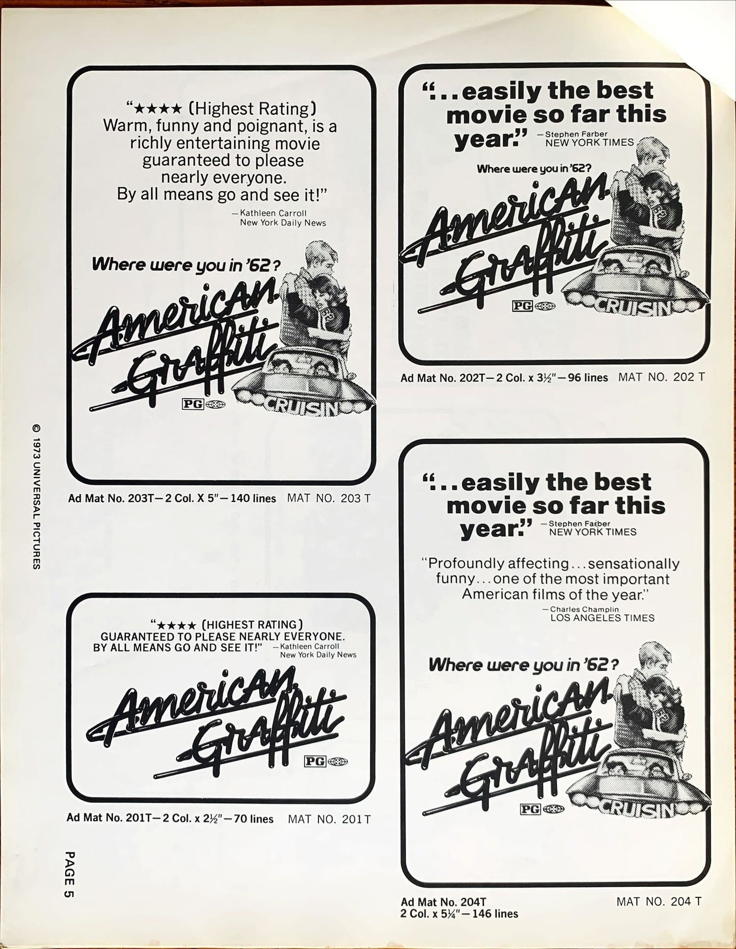 American Graffitti (1973) Pressbook