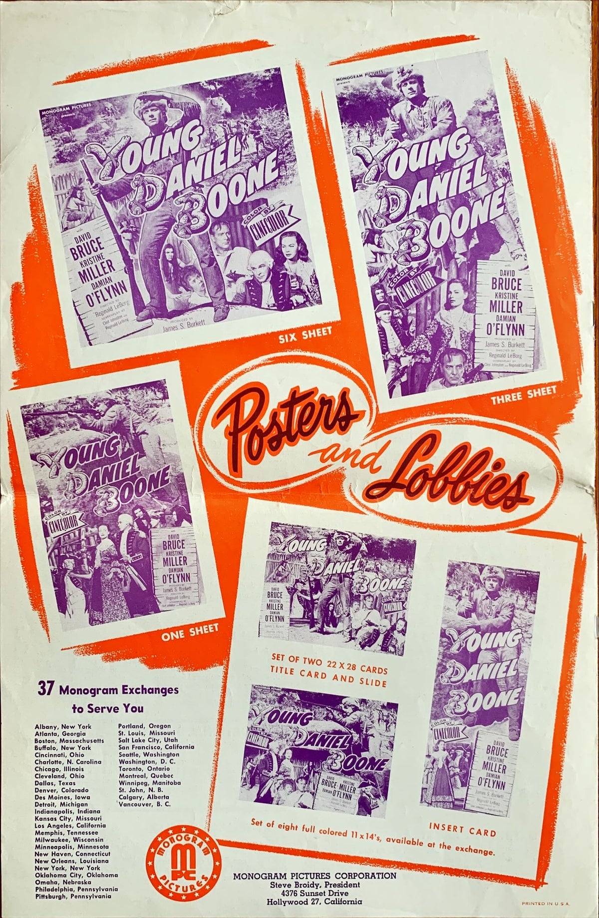 #622 YOUNG DANIEL BOONE Pressbook