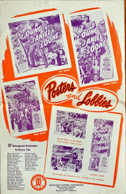 #622 YOUNG DANIEL BOONE Pressbook