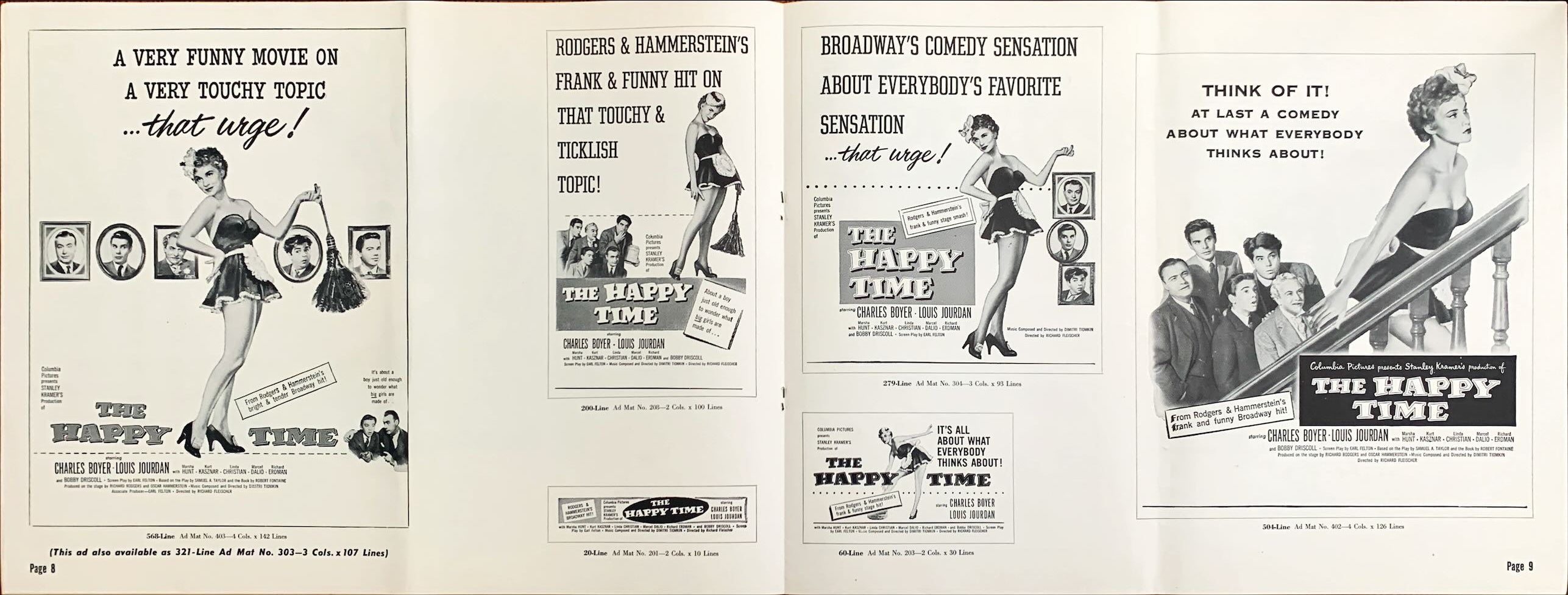 The Happy Time,  pressbook '52 Charles Boyer, Louis Jourdan