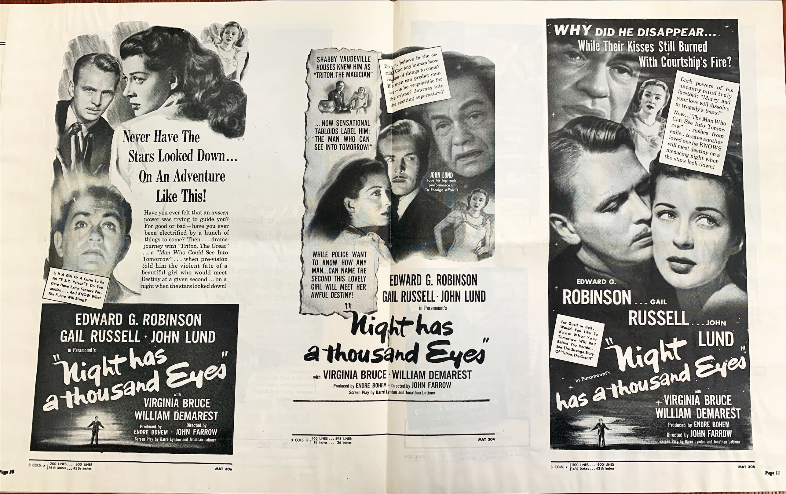 Night Has a Thousand Eyes (1948) Pressbook