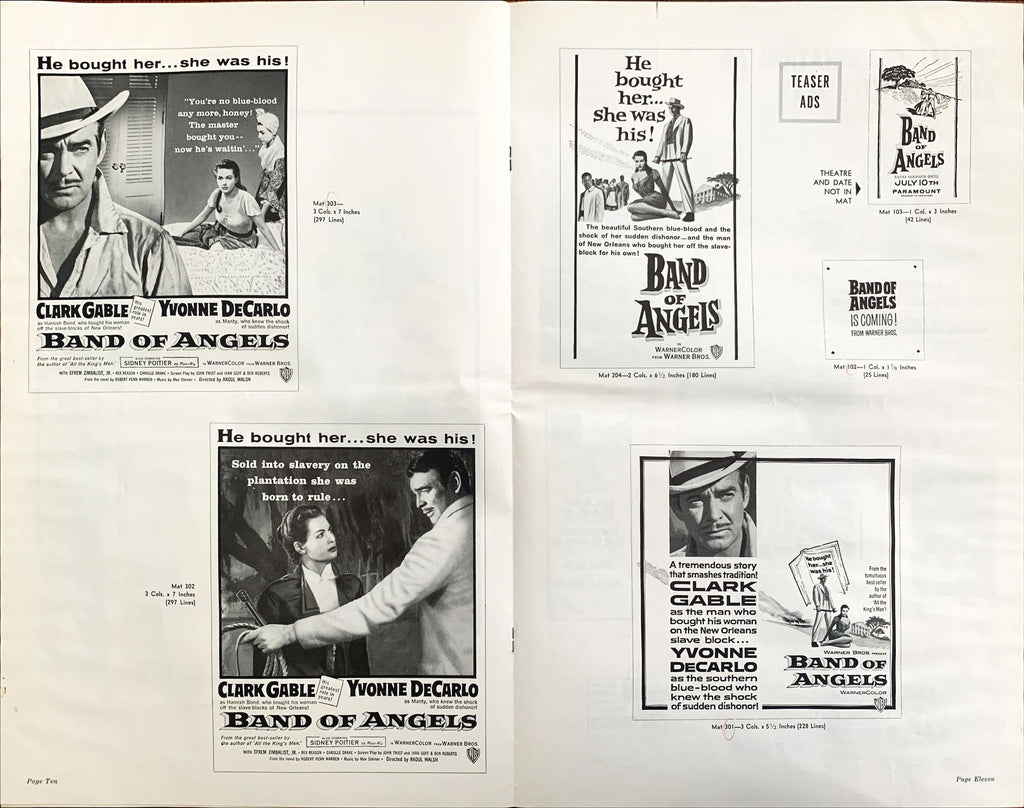 Band of Angels,  pressbook '57 Clark Gable