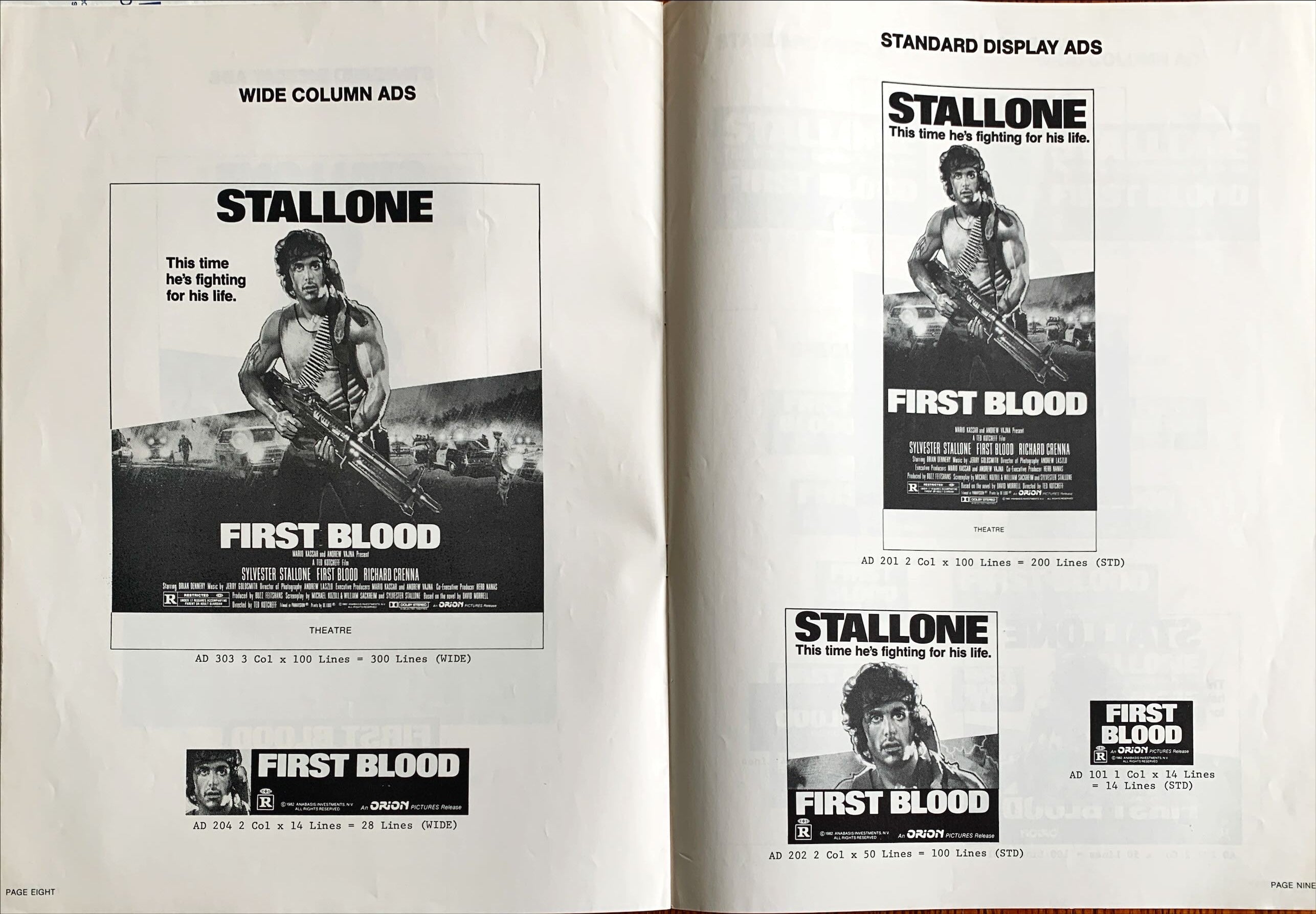 First Blood,  Pressbook 1982 Sylvester Stallone