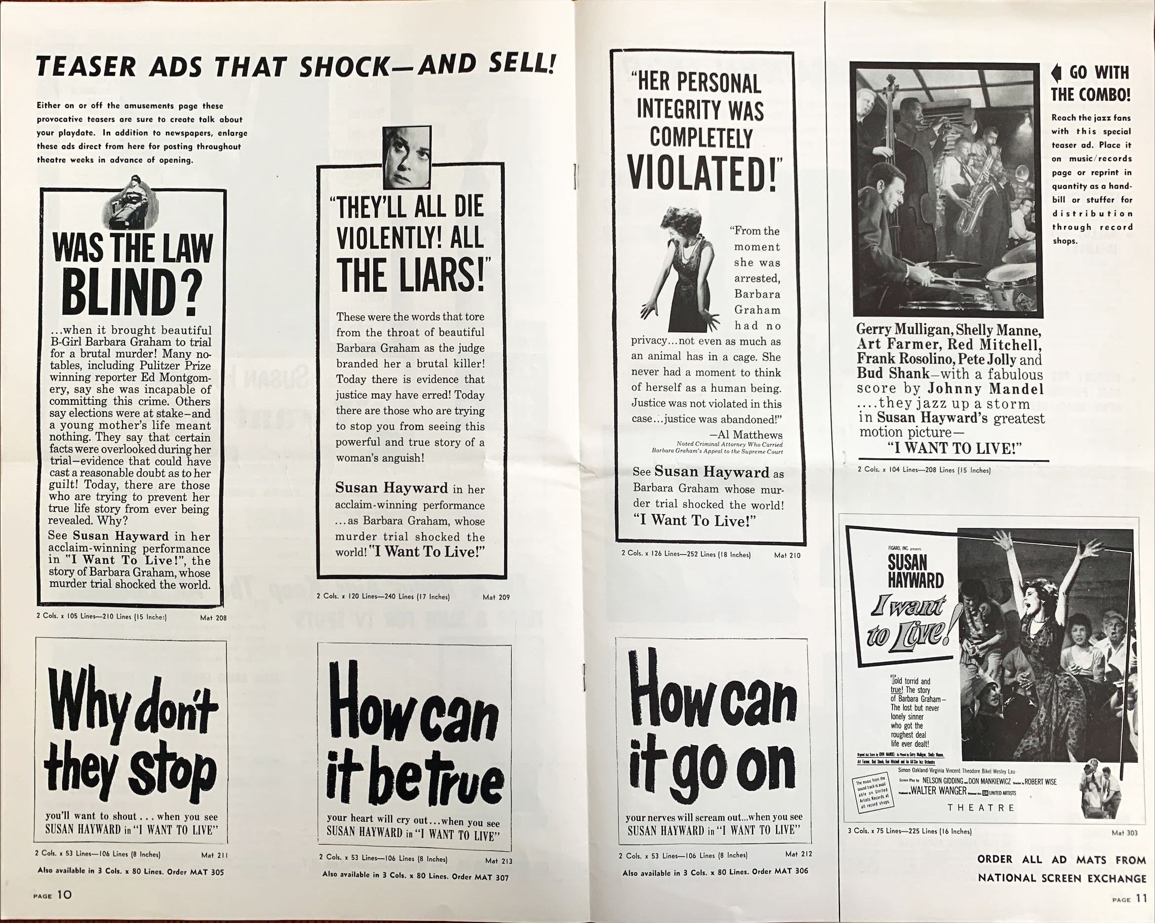 #598 I WANT TO LIVE pressbook '58 Susan Hayward