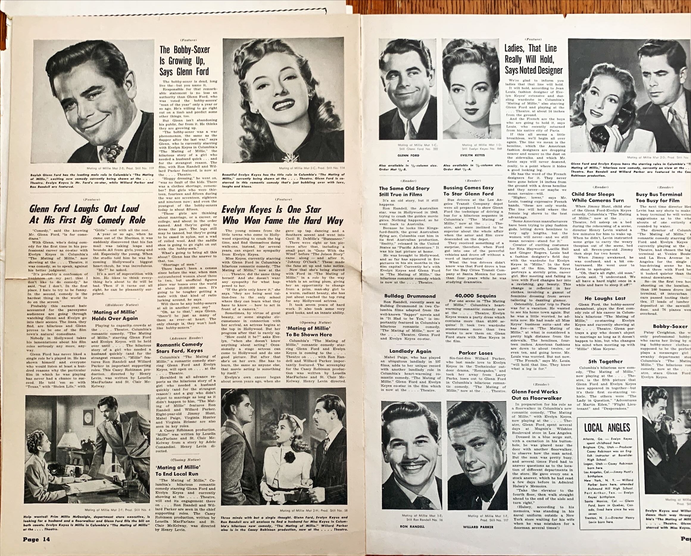 The Mating of Millie, pressbook '47 Glenn Ford