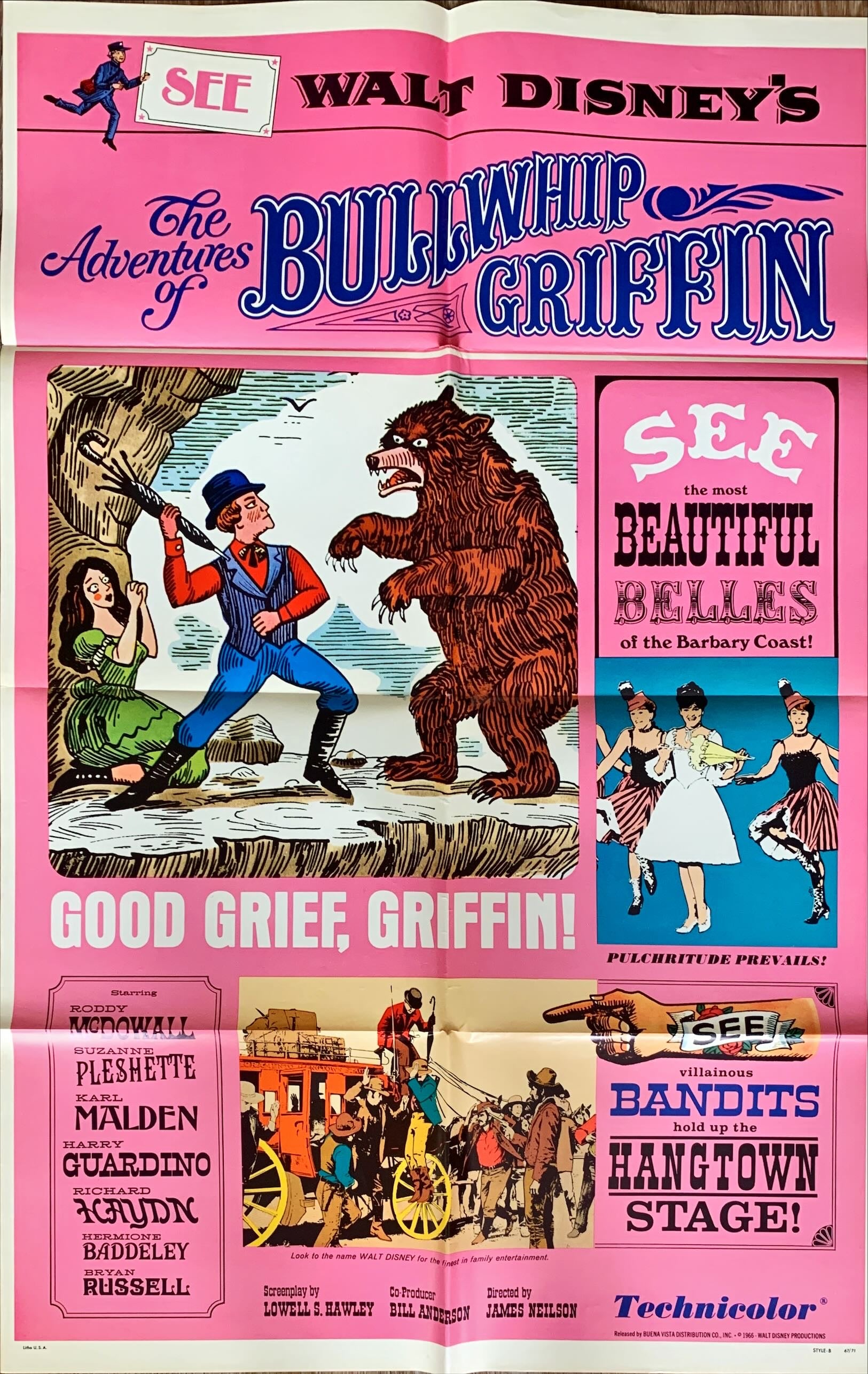 #682 ADVENTURES OF BULLWHIP GRIFFIN style B 1sh 1966 Disney