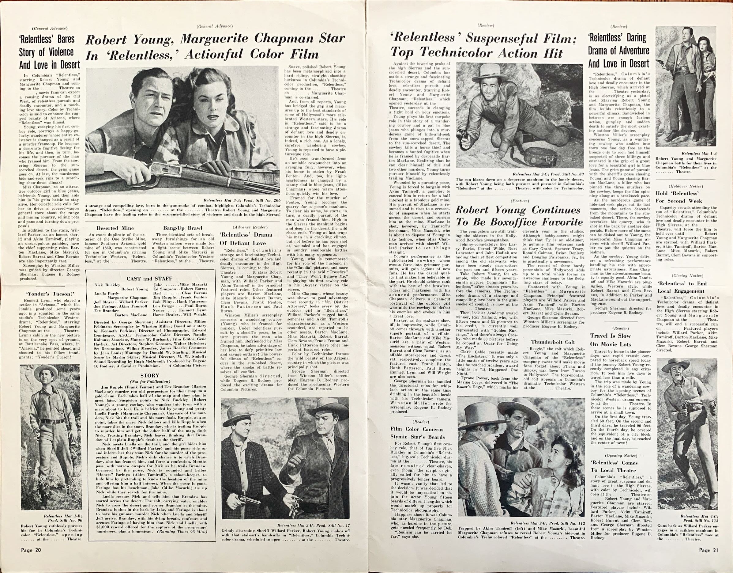 Relentless, Original Vintage pressbook 1948 Robert Young