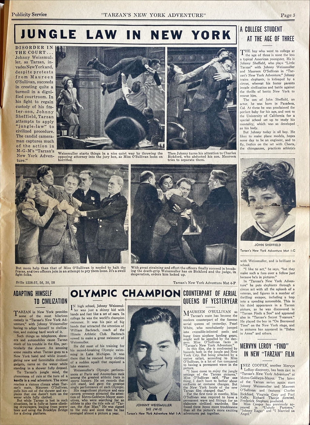 (259)TARZAN'S NEW YORK ADVENTURE pressbook 1942 - PosterCollectors.xyz