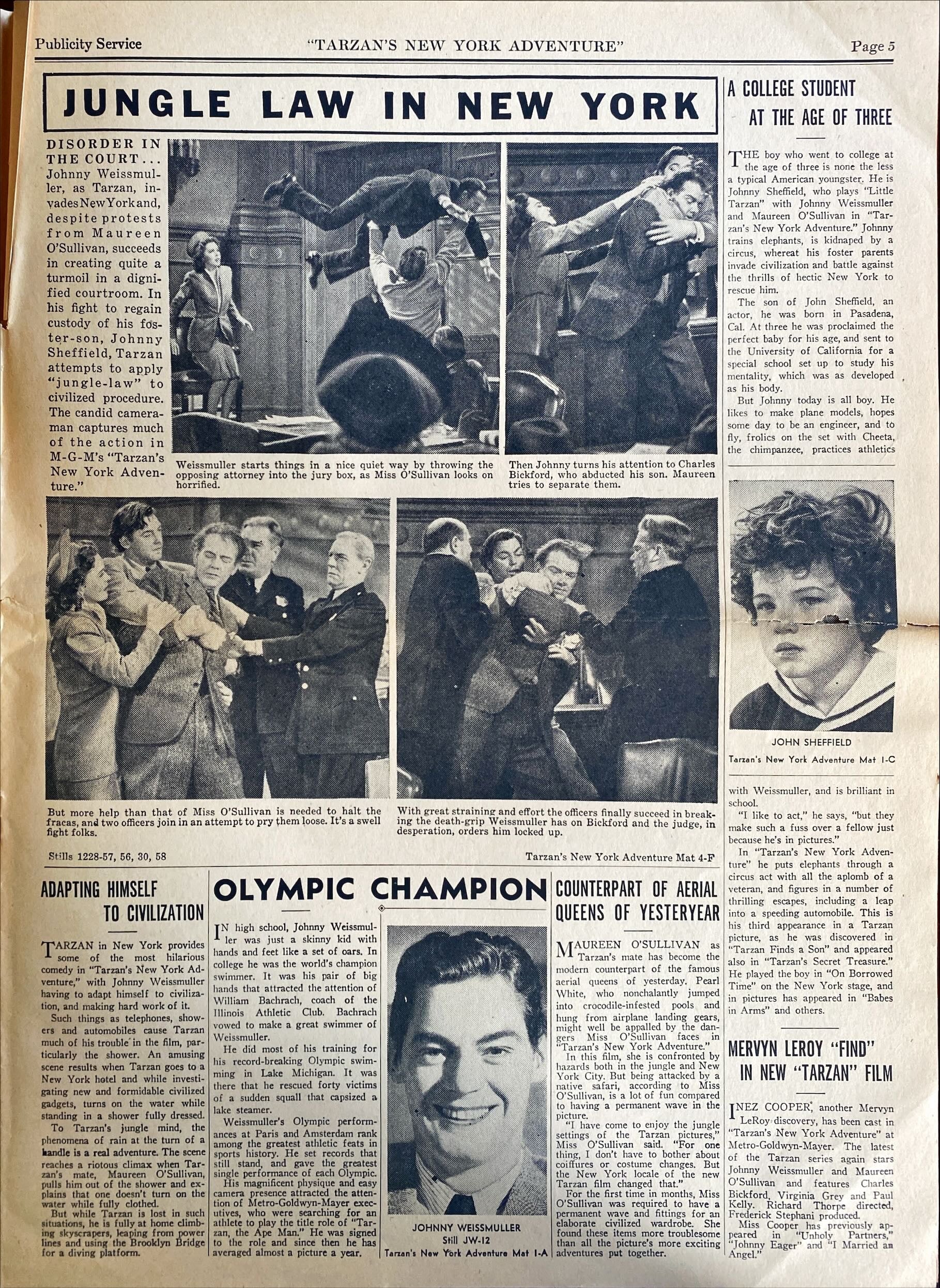 (259)TARZAN'S NEW YORK ADVENTURE pressbook 1942 - PosterCollectors.xyz