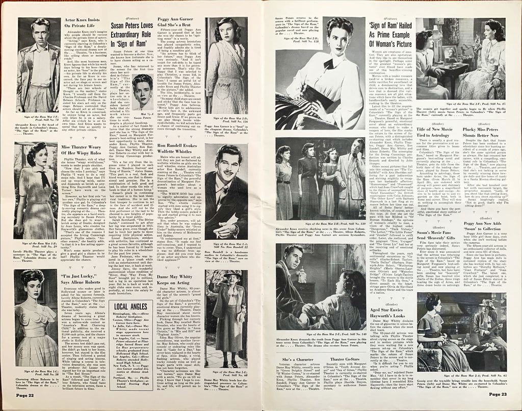 Sign of the Ram, Pressboook '48 John Sturges