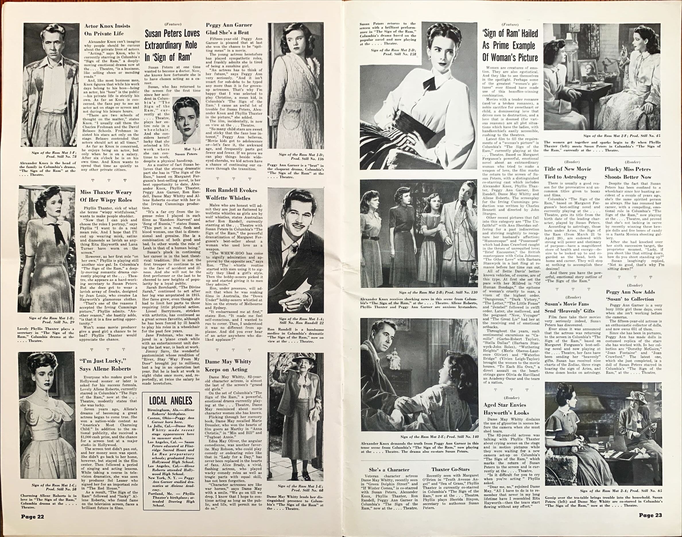 Sign of the Ram, Pressboook '48 John Sturges