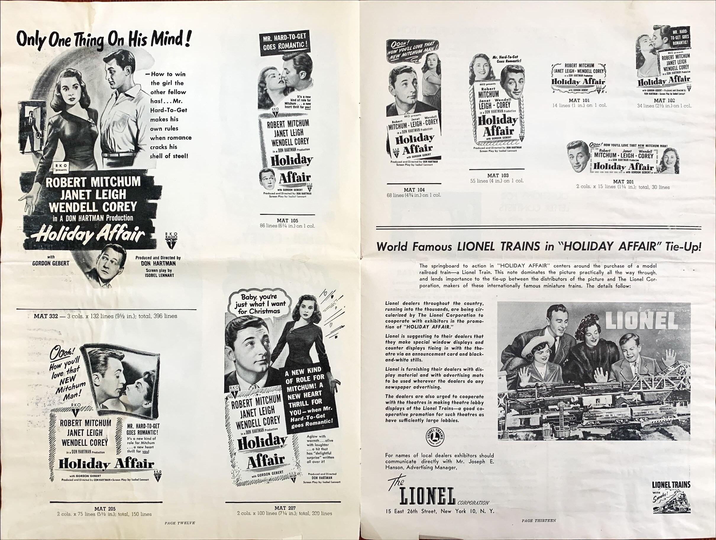 Holiday Affair (1949) Pressbook