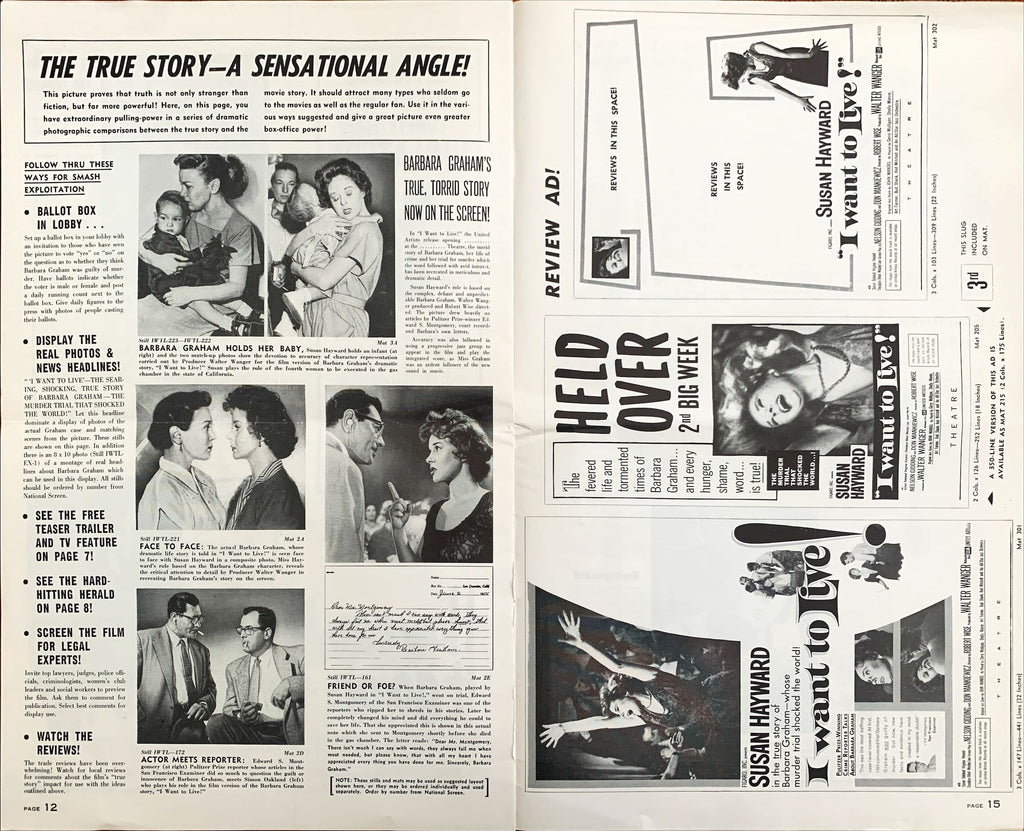 #598 I WANT TO LIVE pressbook '58 Susan Hayward