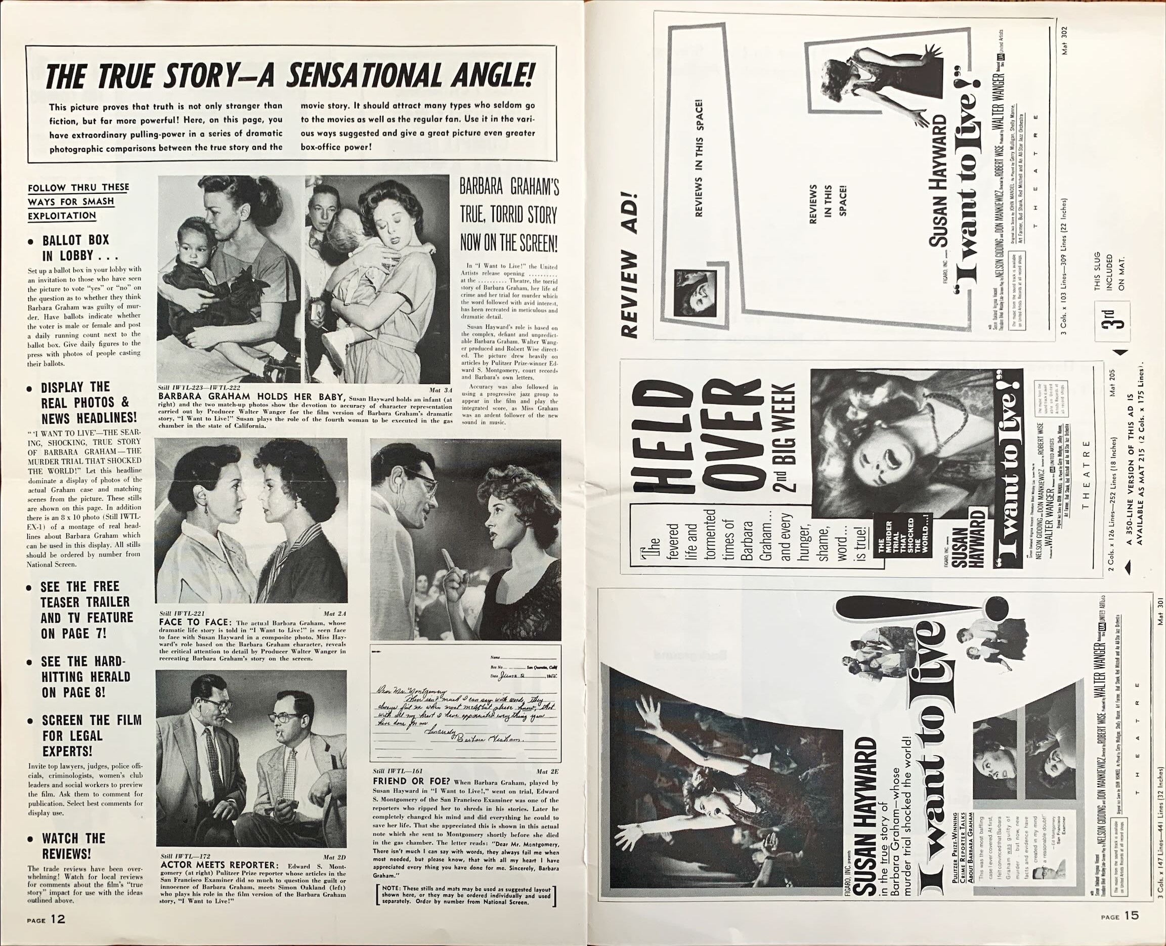 #598 I WANT TO LIVE pressbook '58 Susan Hayward