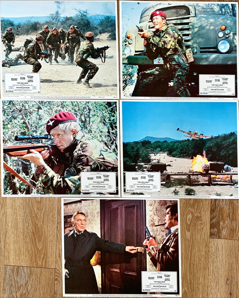 Wild Geese (1978) 5x Lobby Cards - Roger Moore