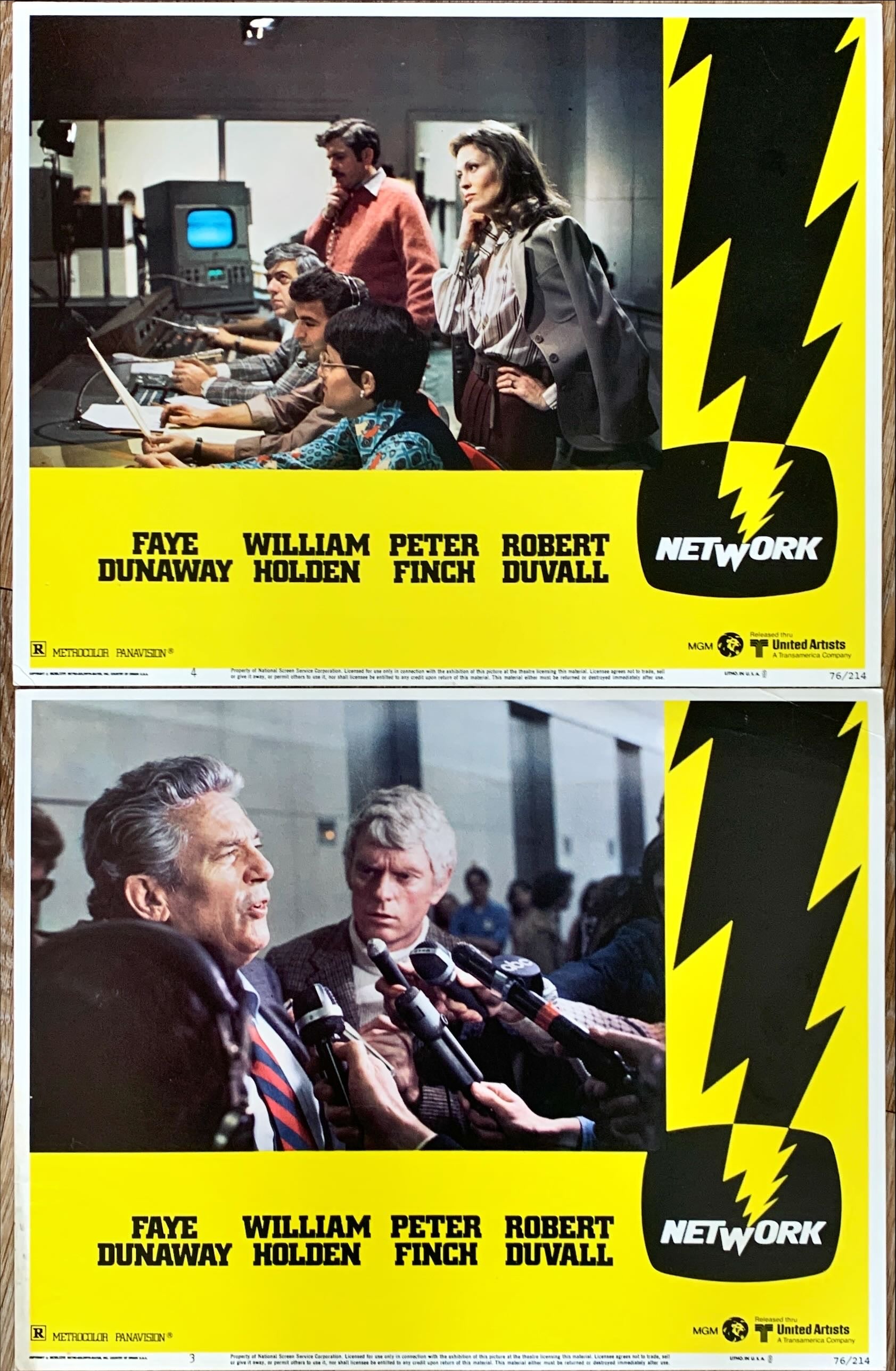 #693 NETWORK 2 Lobby Cards 1976 Faye Dunaway