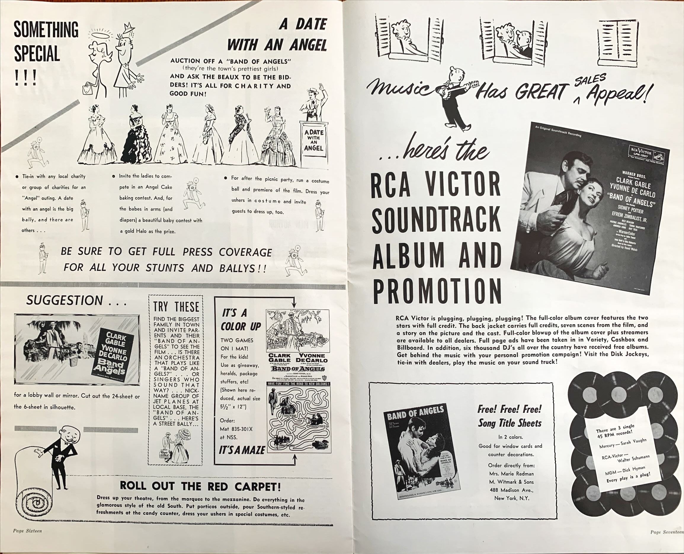 Band of Angels,  pressbook '57 Clark Gable