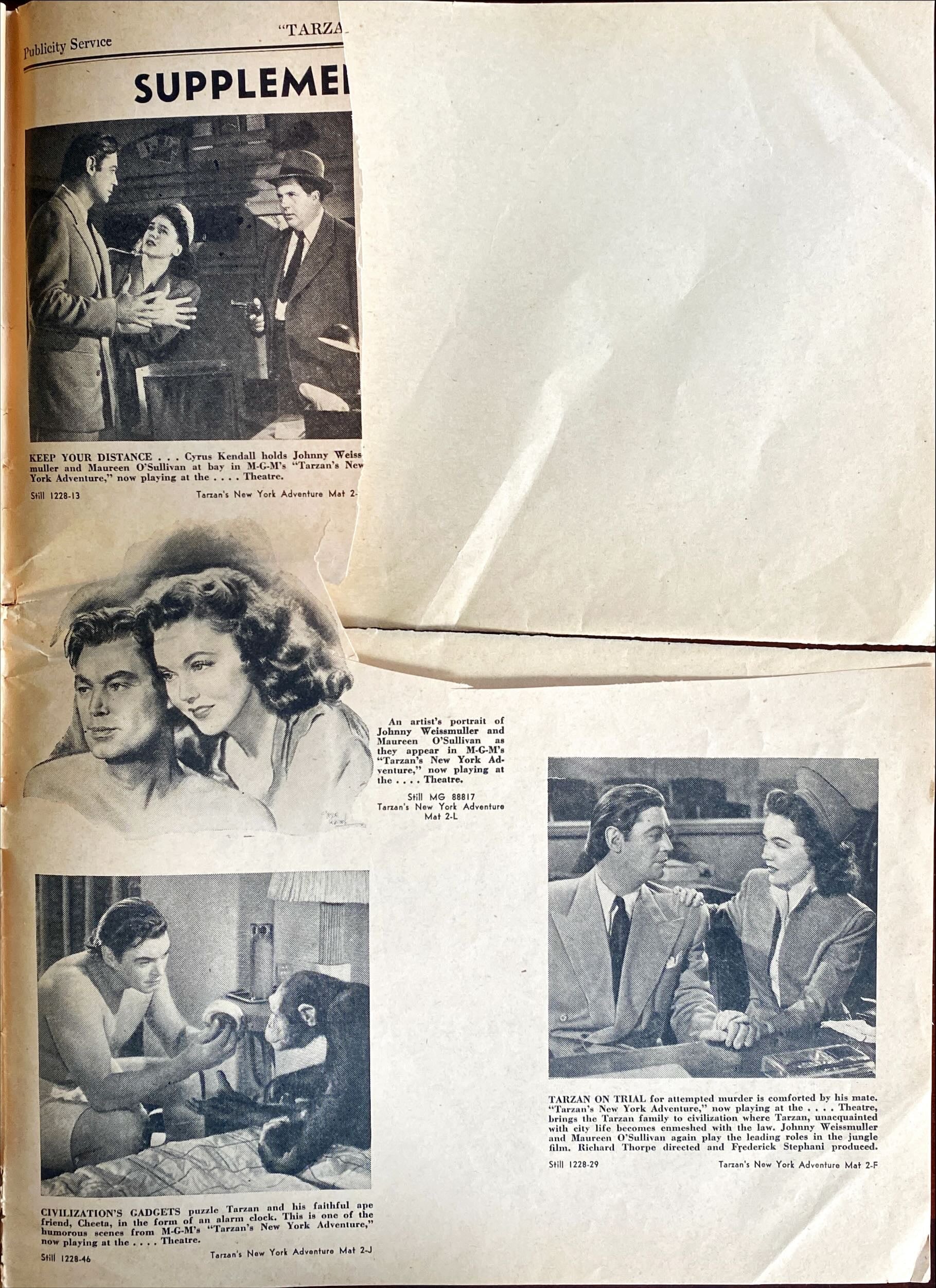 (259)TARZAN'S NEW YORK ADVENTURE pressbook 1942 - PosterCollectors.xyz