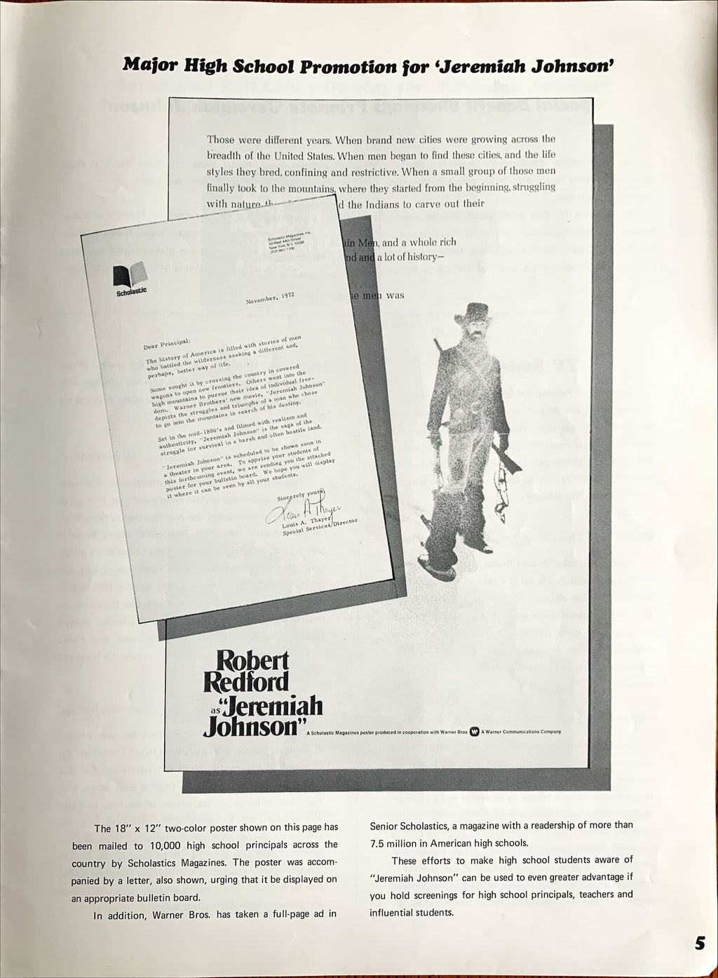 Jeremiah Johnson,  pressbook '72 Robert Redford