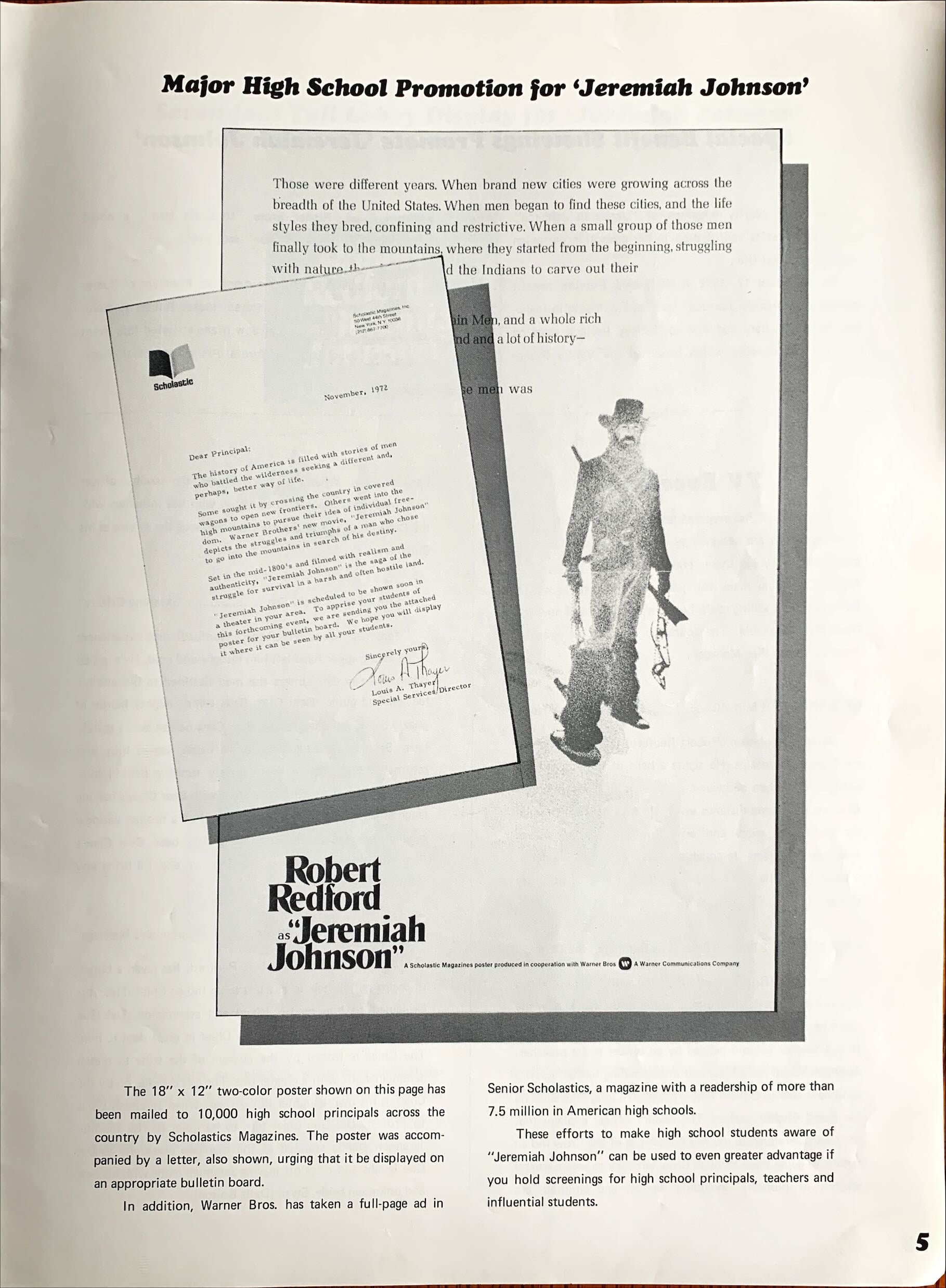 Jeremiah Johnson,  pressbook '72 Robert Redford