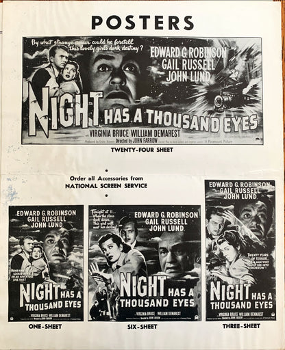 Night Has a Thousand Eyes (1948) Pressbook