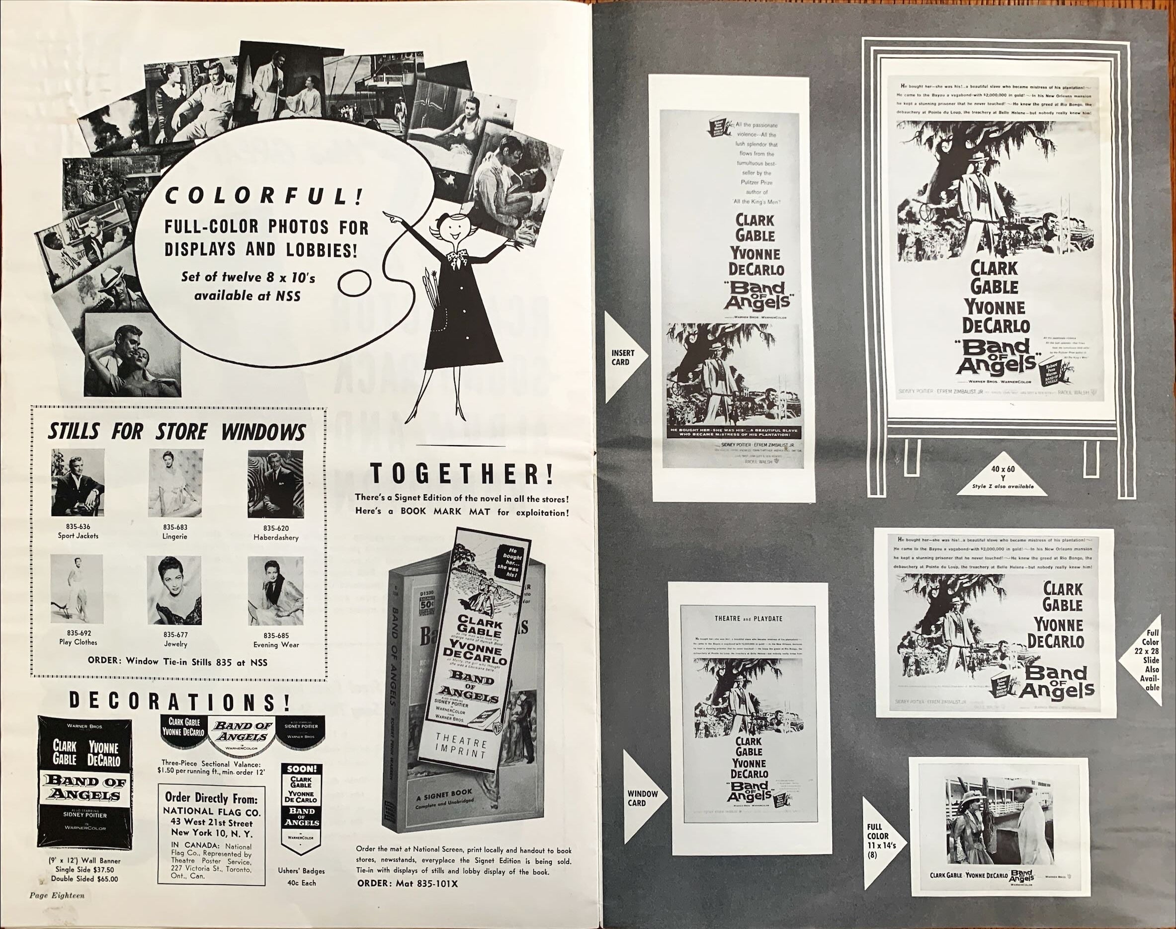 Band of Angels,  pressbook '57 Clark Gable