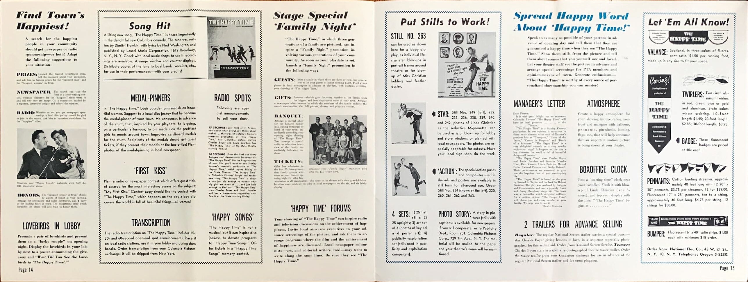 The Happy Time,  pressbook '52 Charles Boyer, Louis Jourdan