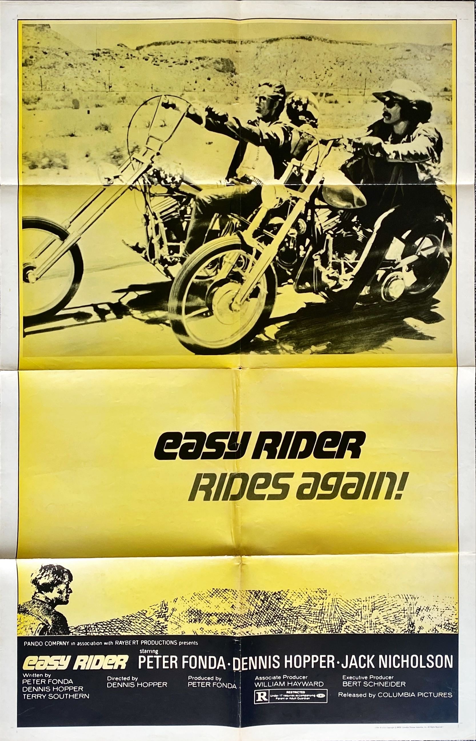 Easy Rider (1969) One Sheet Movie Poster - R'72