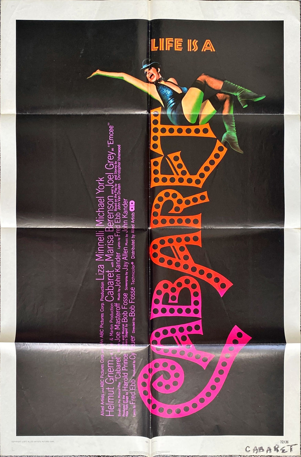 #767. CABARET 1 sheet 1972 Liza Minnelli