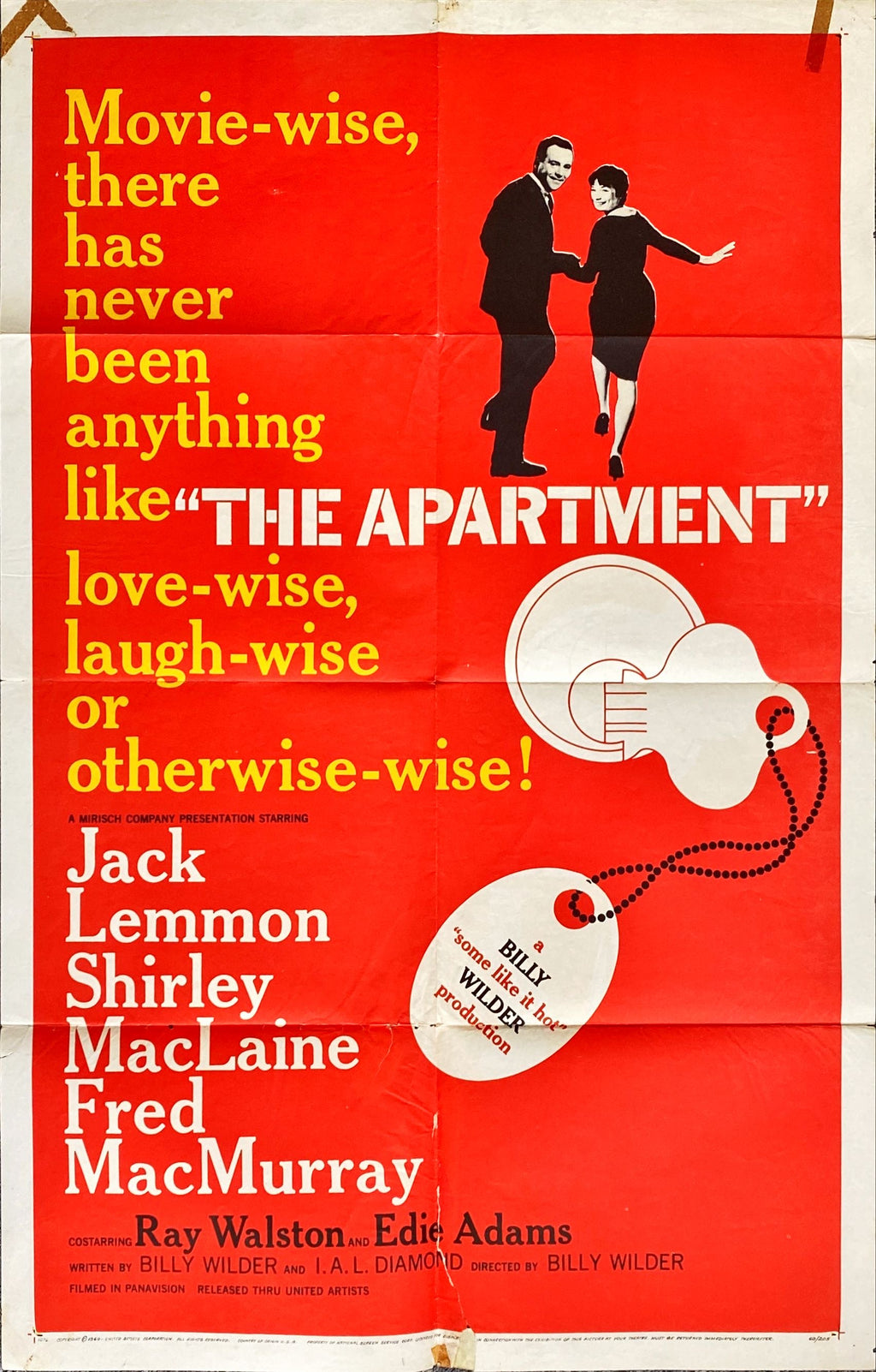 #768 THE APARTMENT 1 sheet 1960 Billy Wilder, Jack Lemmon