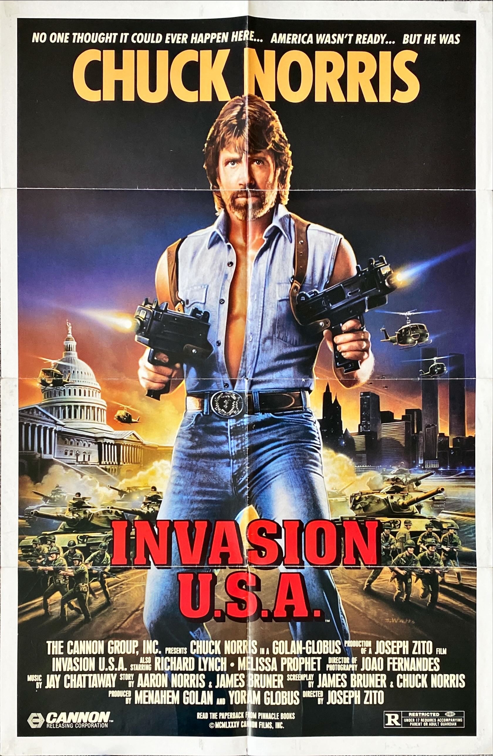 Invasion U.S.A (1985) One Sheet Movie Poster - Chuck Norris