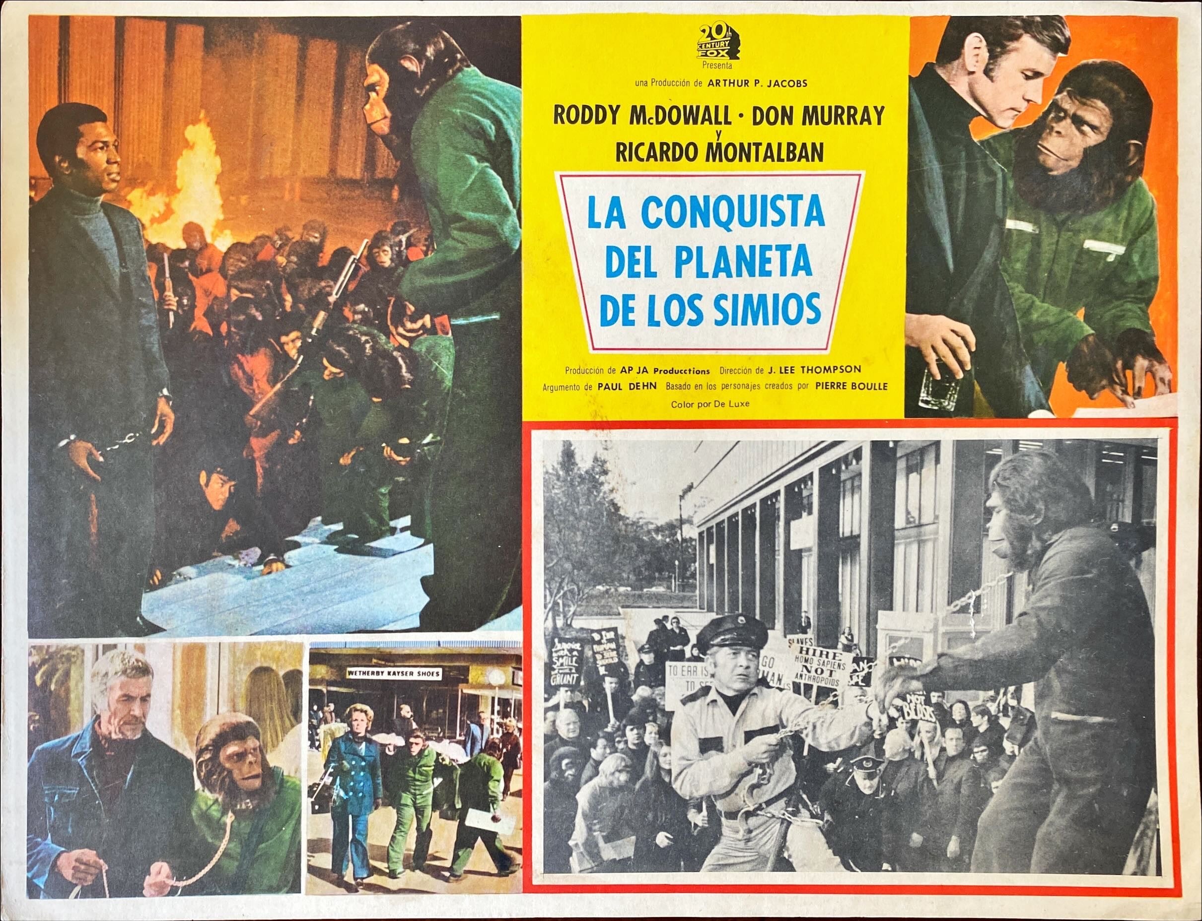 Conquest of the Planet of the Apes (1972) 6x Lobby Cards - MX