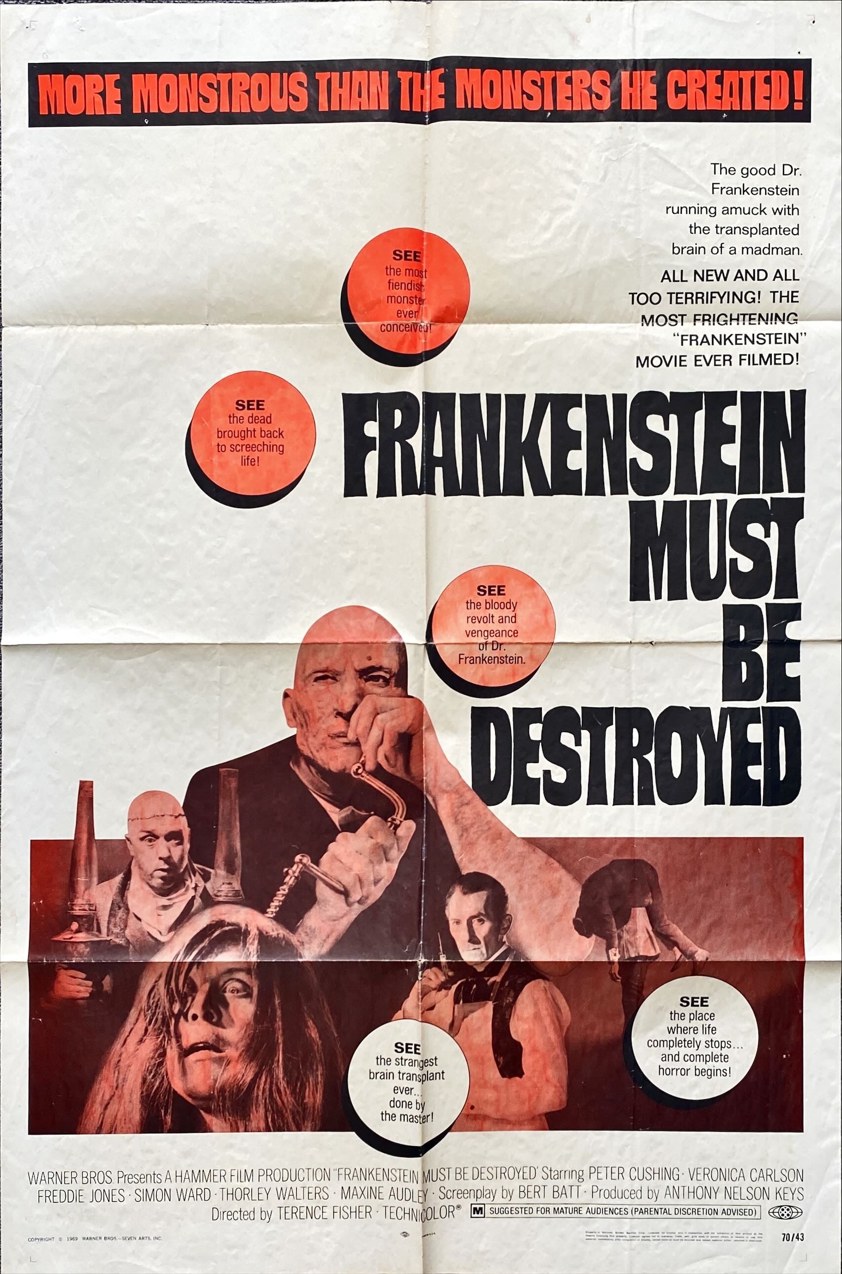 #756 FRANKENSTEIN MUST BE DESTROYED 1sh 1970