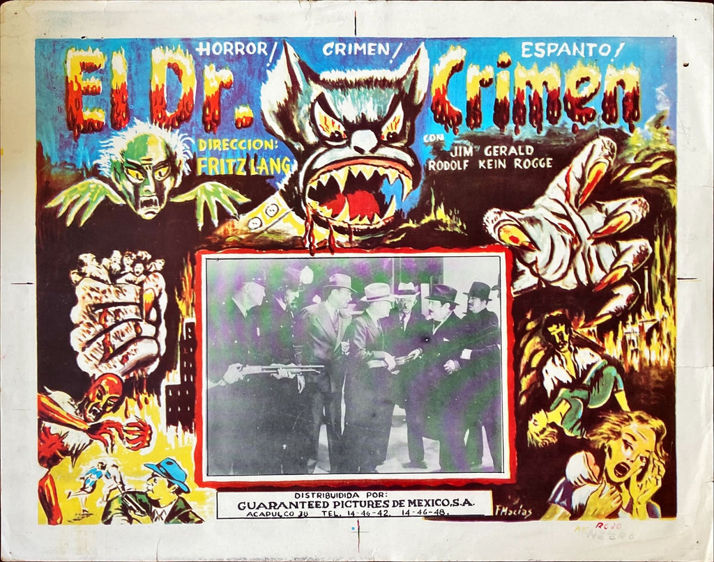 #717 - The Thousand Eyes of Dr. Mabuse- FRITZ LANG- Mexican Lobby Card x5