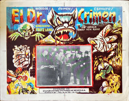 #717 - The Thousand Eyes of Dr. Mabuse- FRITZ LANG- Mexican Lobby Card x5