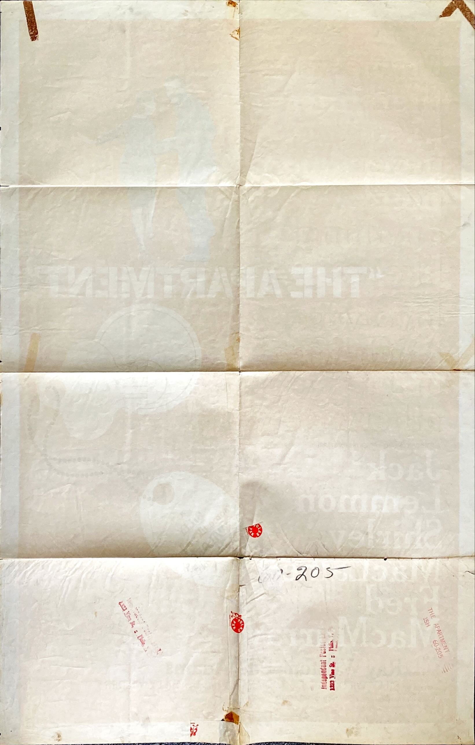 #768 THE APARTMENT 1 sheet 1960 Billy Wilder, Jack Lemmon