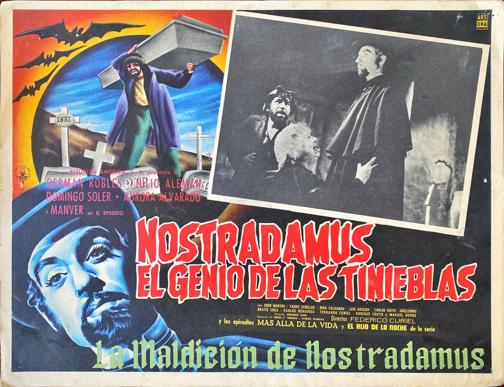 La Maldición de Nostradamus: La Sangre de Nostradamus & Nostradamus el Genio de las Tinieblas - Mexican Lobby Card x2
