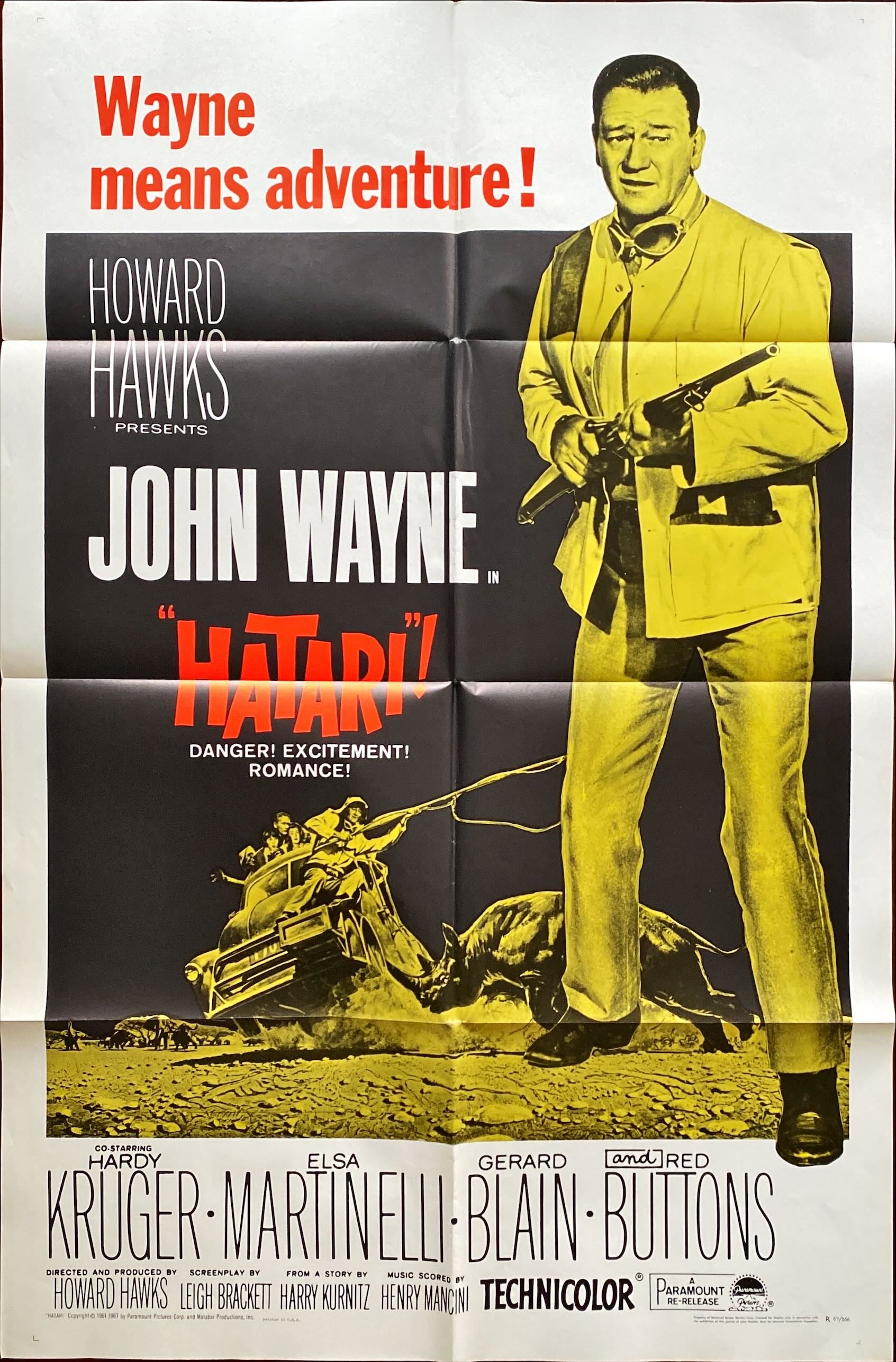 #870 HATARI 1sh R1967-John Wayne