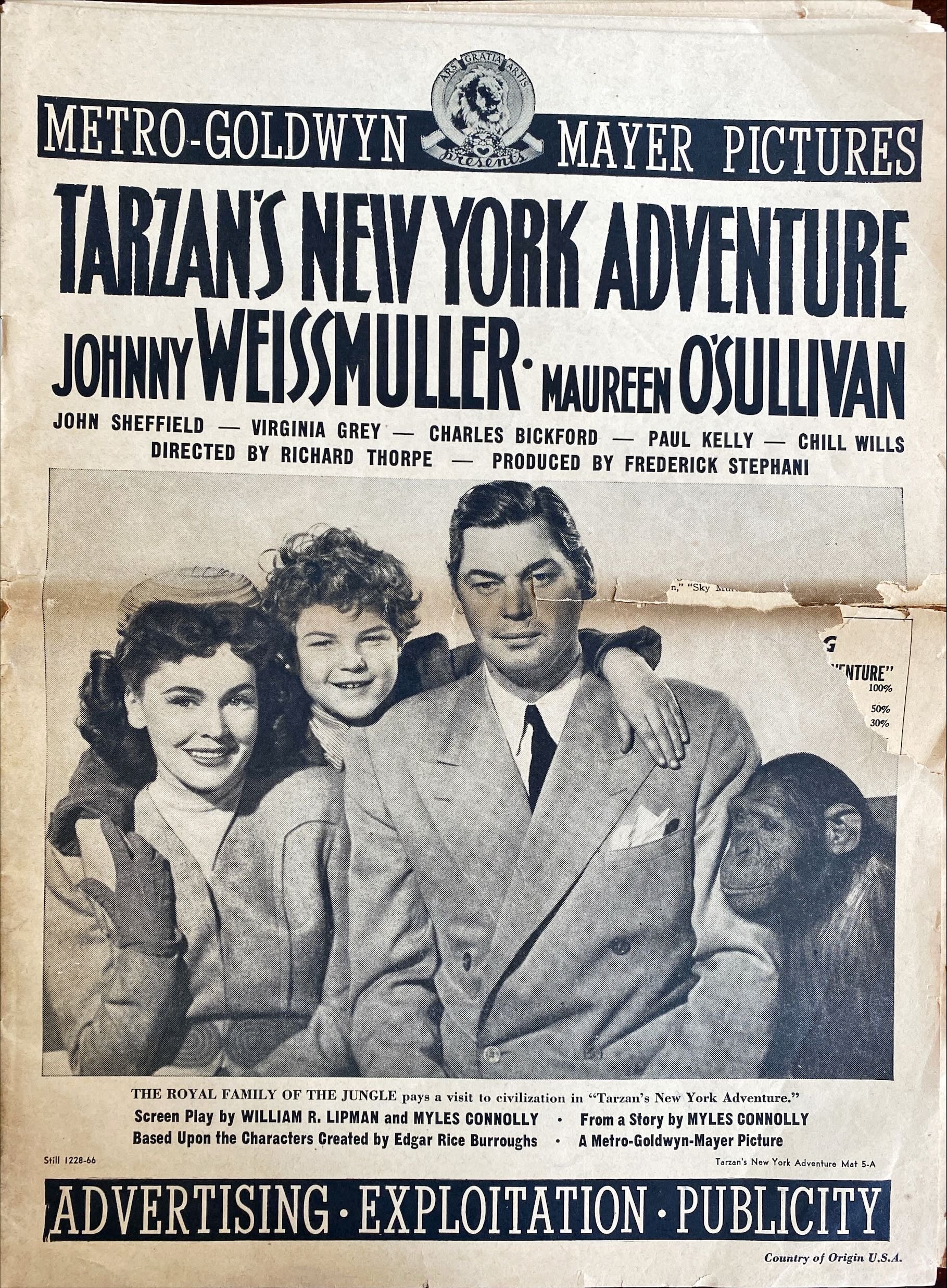 (259)TARZAN'S NEW YORK ADVENTURE pressbook 1942 - PosterCollectors.xyz