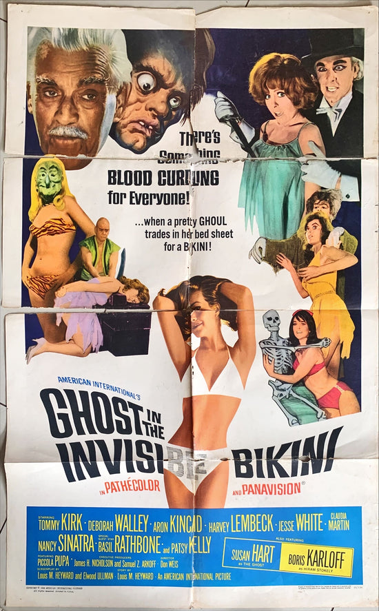 Ghost in the Invisible Bikini, 1sh 1966 Boris Karloff  FIXER UPPER