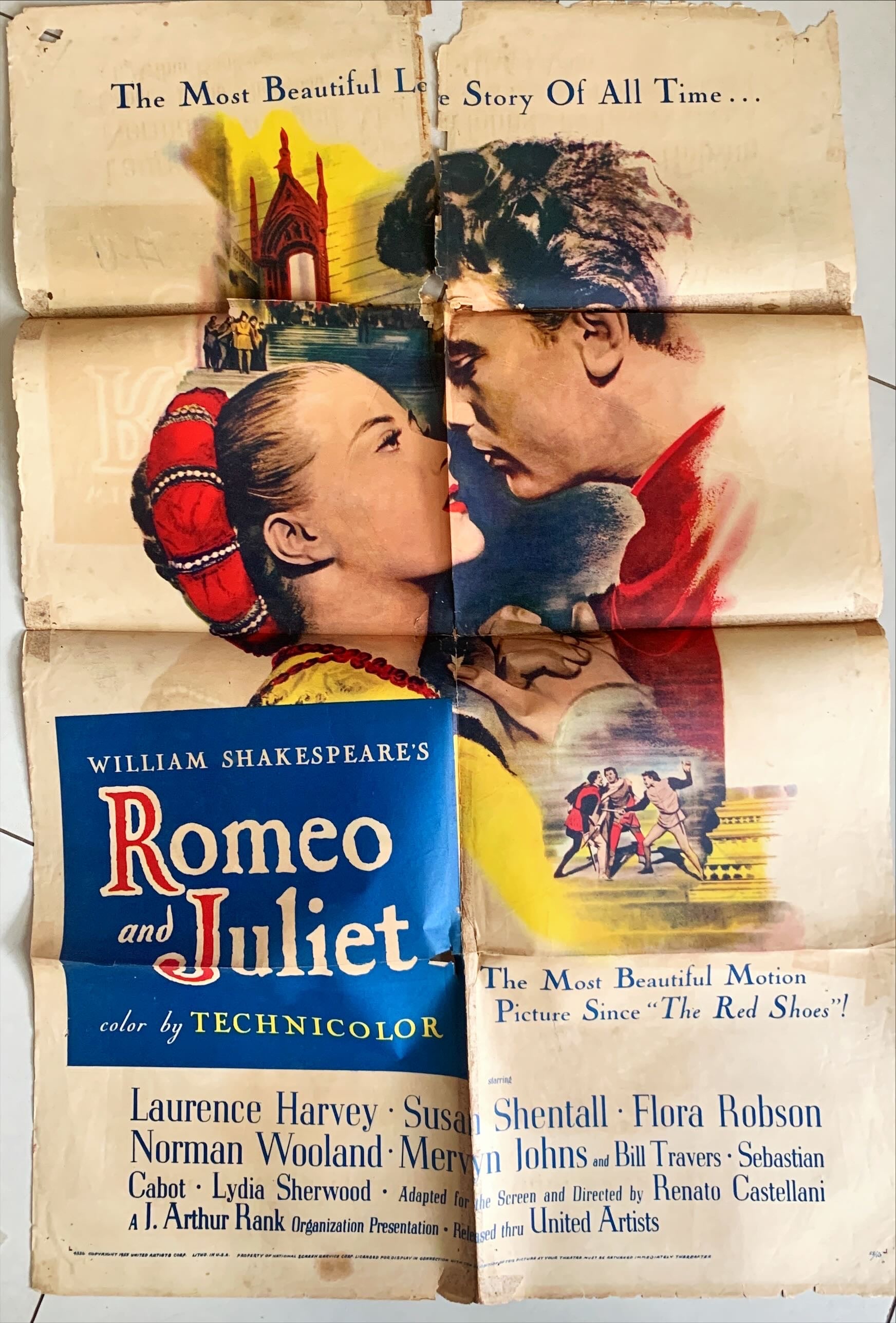 Romeo and Juliet,   Vintage movie poster '55 -Laurence Harvey
