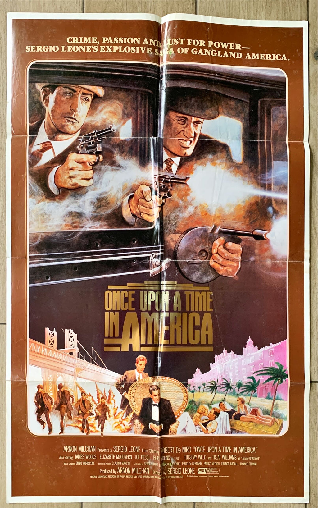 #1389 ONCE UPON A TIME IN AMERICA int'l  Vintage movie poster '84 - De Niro, ultra rare