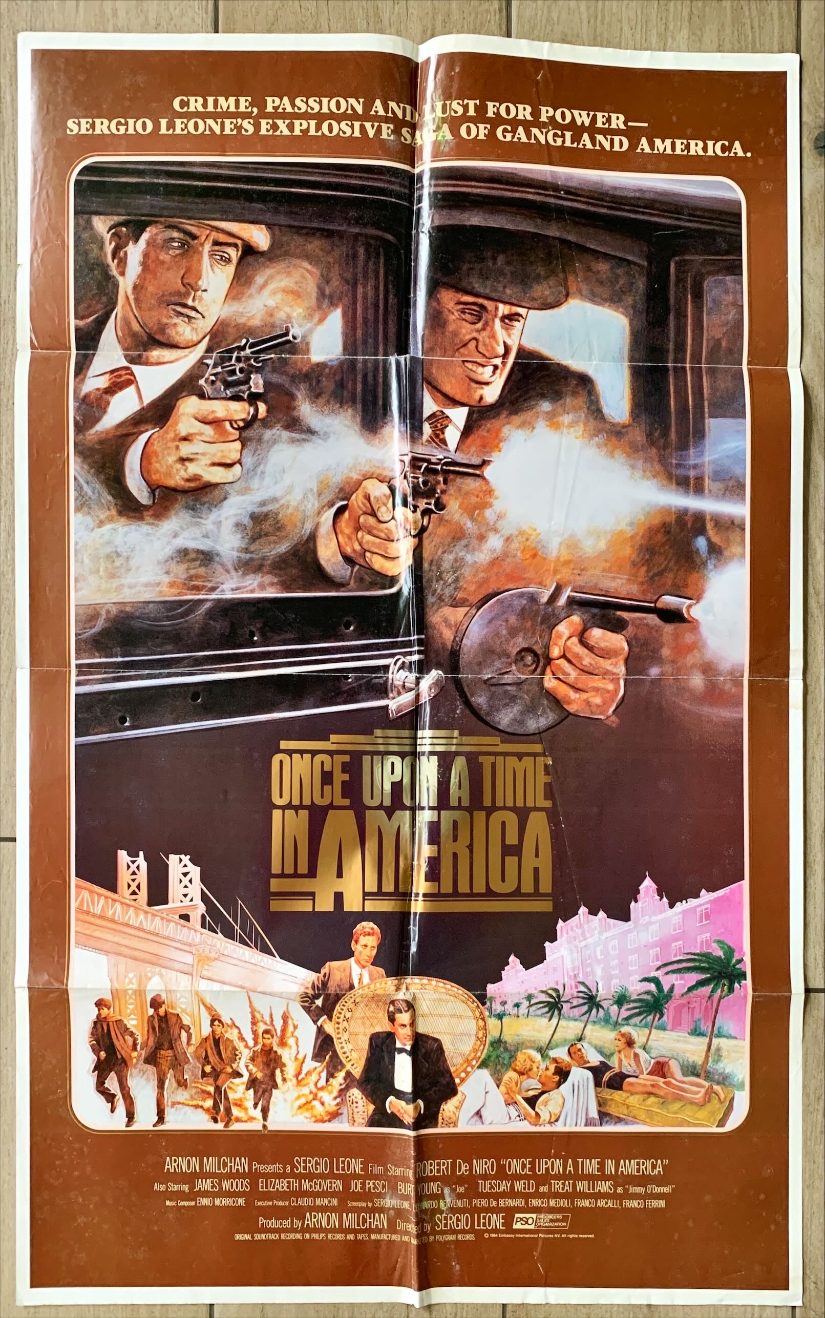 #1389 ONCE UPON A TIME IN AMERICA int'l  Vintage movie poster '84 - De Niro, ultra rare