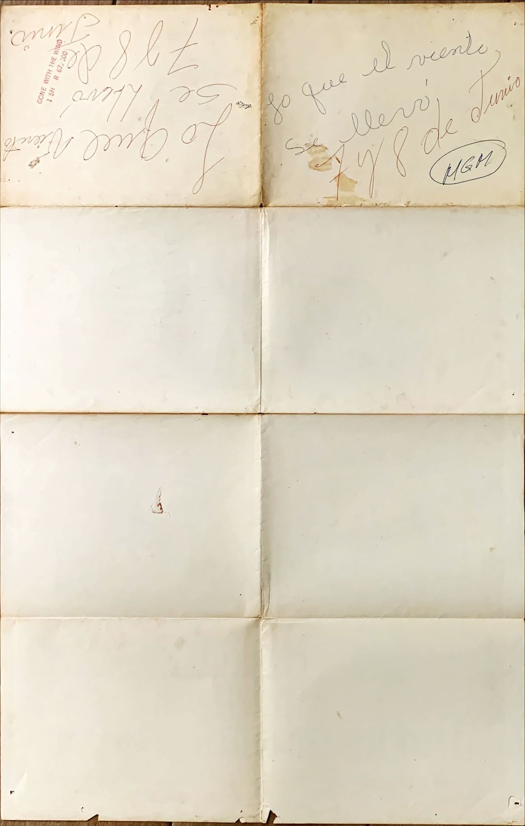 Gone With The Wind (1939) One Sheet Movie Poster