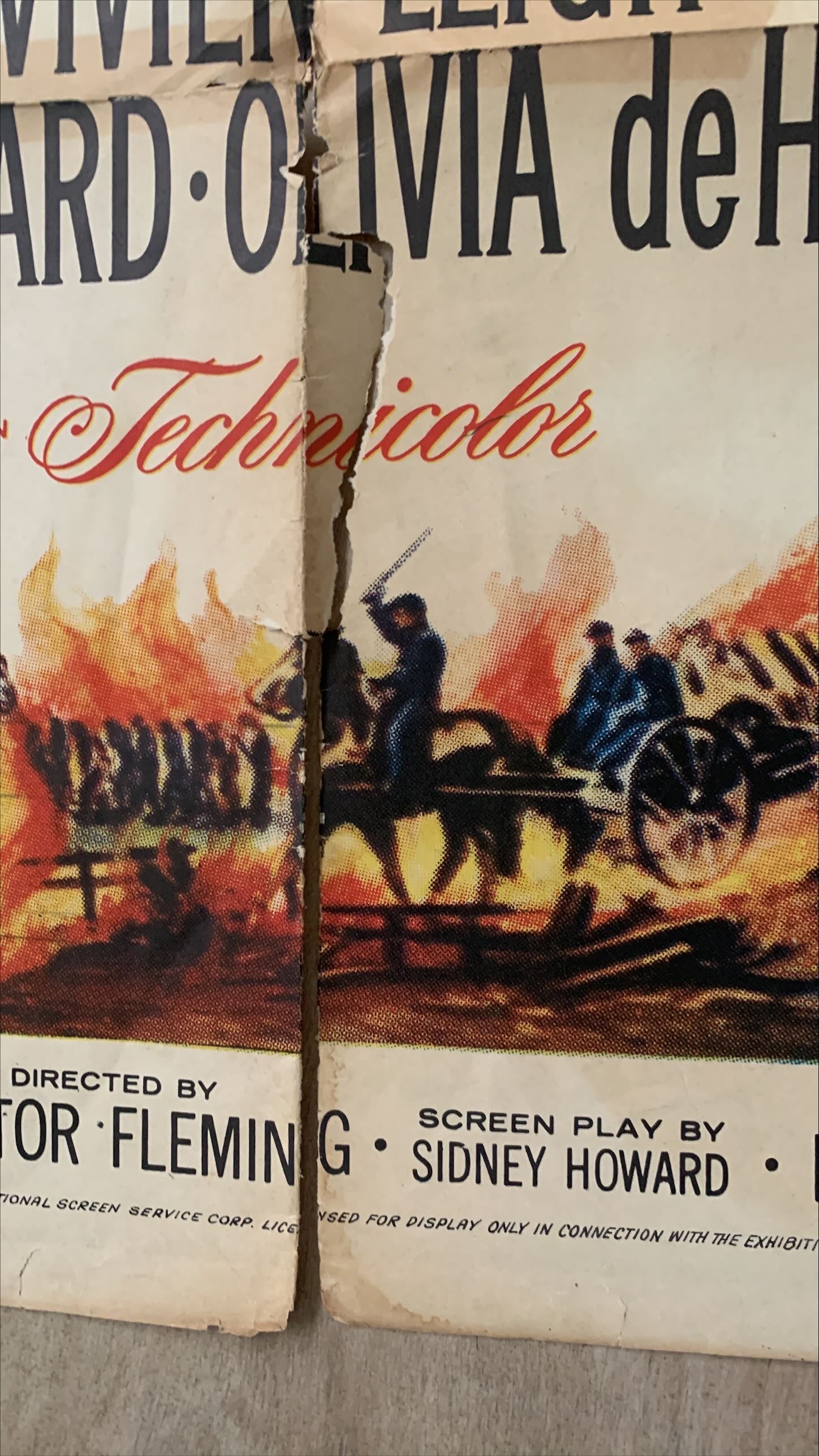 Gone with the Wind (1939) One Sheet Movie Poster - R'61, Fixer-upper