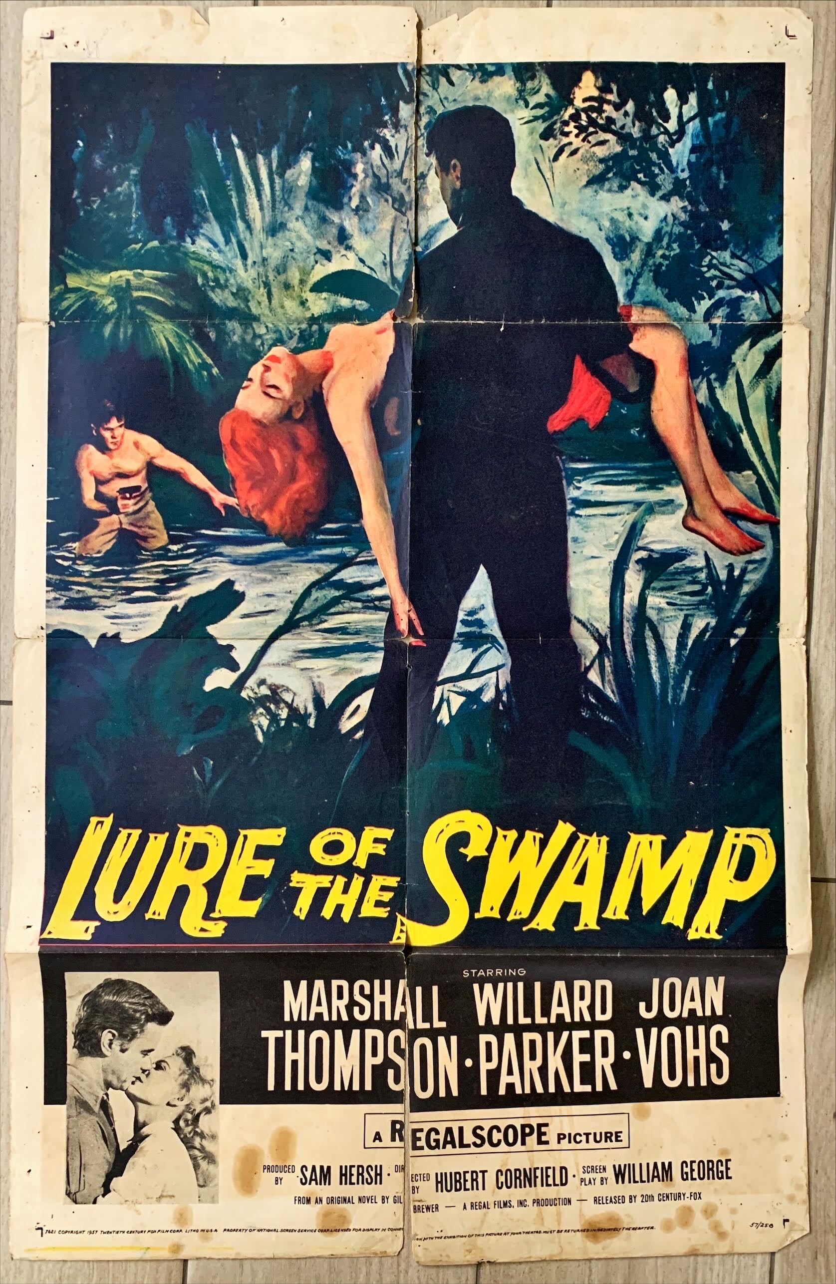 Lure of the Swamp,  Vintage movie poster 1957  FIXER UPPER