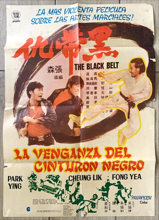 Venganza del Cinturon Negro,  Martial arts original Spanish movie poster